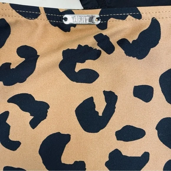 DKNY Cutout Leopard One-Shoulder Swimsuit Size 16 - Picture 5 of 8